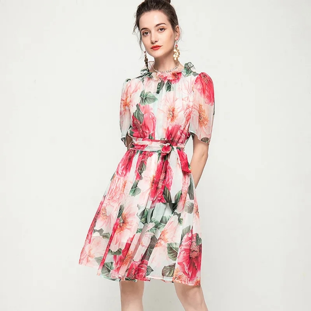 BurryCo Floral Cocktail Midi Dress